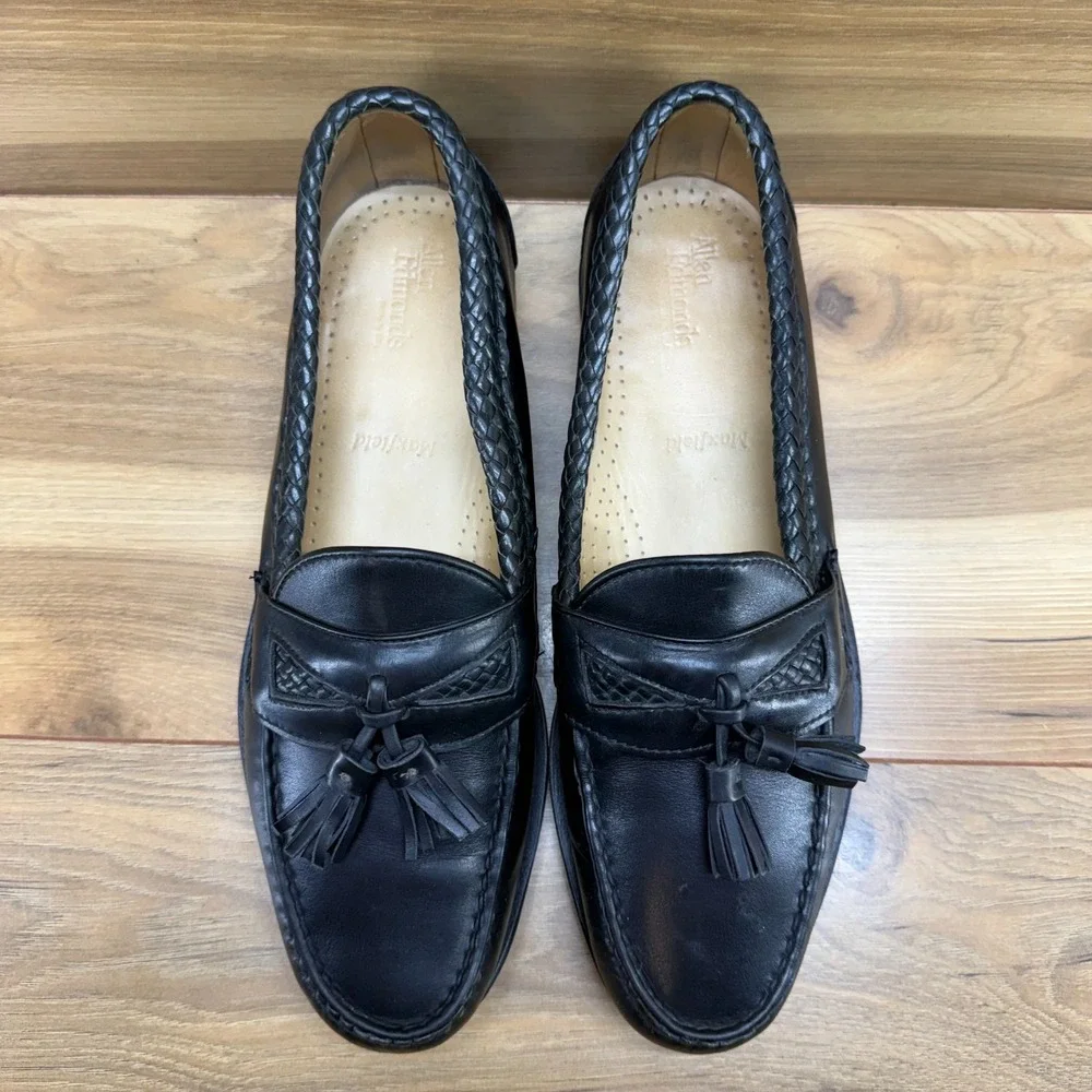 Allen Edmonds Maxfield Tassel Moc Toe Loafers 10 D Black Preppy Ivy Business‎